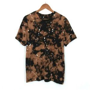 Tie Dye Paint Splattered Black Tee Shirt